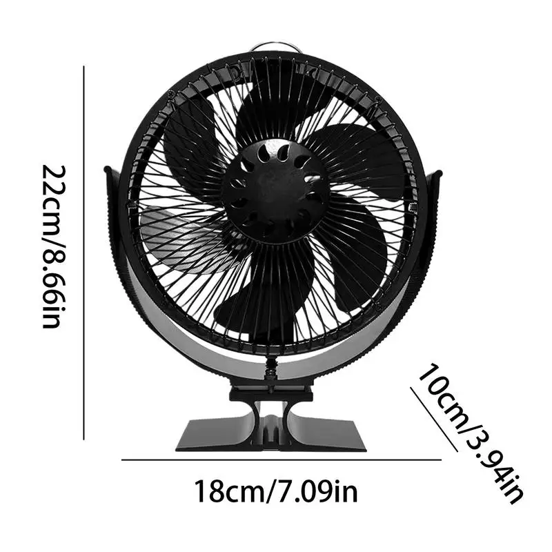 Ventilador de chimenea alimentado por calor de 6 aspas con cubierta, ventilador termodinámico para otoño e invierno, quemadores de madera para
