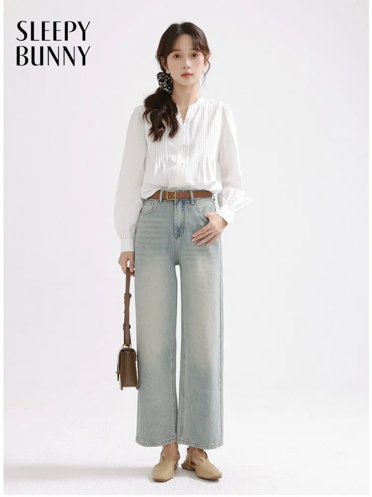 

Женская элегантная блузка с рукавами-фонариками в винтажном французском стиле, с V-образным вырезом, весенняя офисная повседневная свободная рубашка с длинным рукавом для женщин