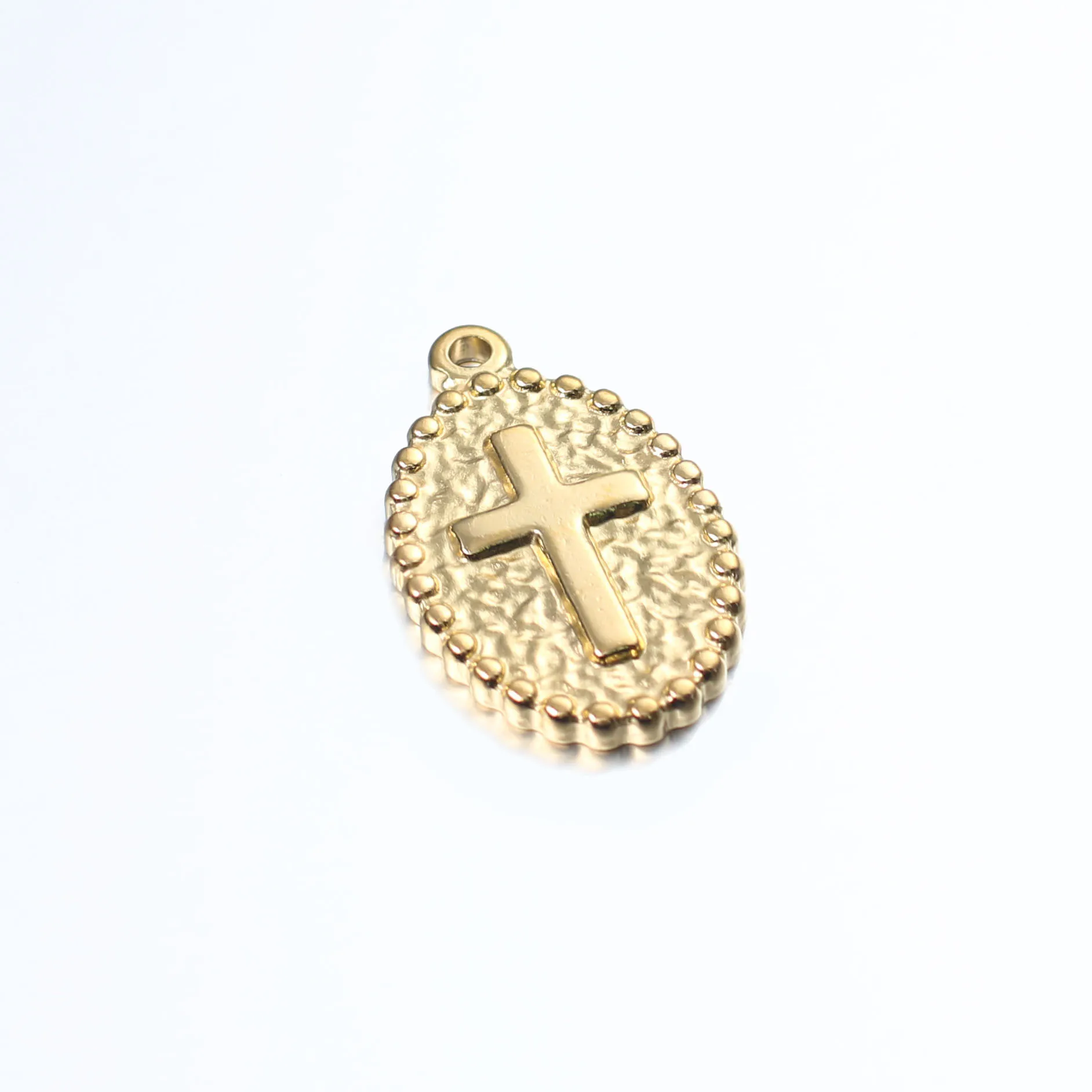 DOOYIO 3pcs/Lot Oval Jesus Crosses Stainless Steel Charms 14mm*23mm DIY Fashion Necklace Pendants Handmade Making Accessories - Image 3