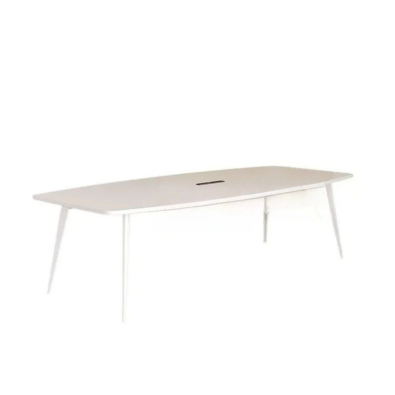 lt Conference Long Table Simple Modern Size White Oval Negotiation Table and Chair Combination