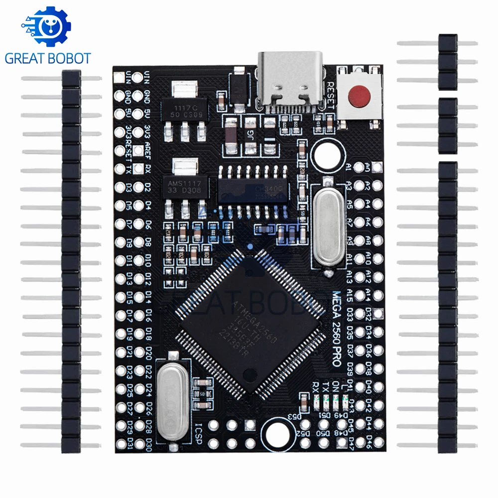 ATmega2560-16AU PRO MINI 5V Development Board, CH340G USB-to-Serial Male Pin Header,for Arduino Mega2560 Compatible