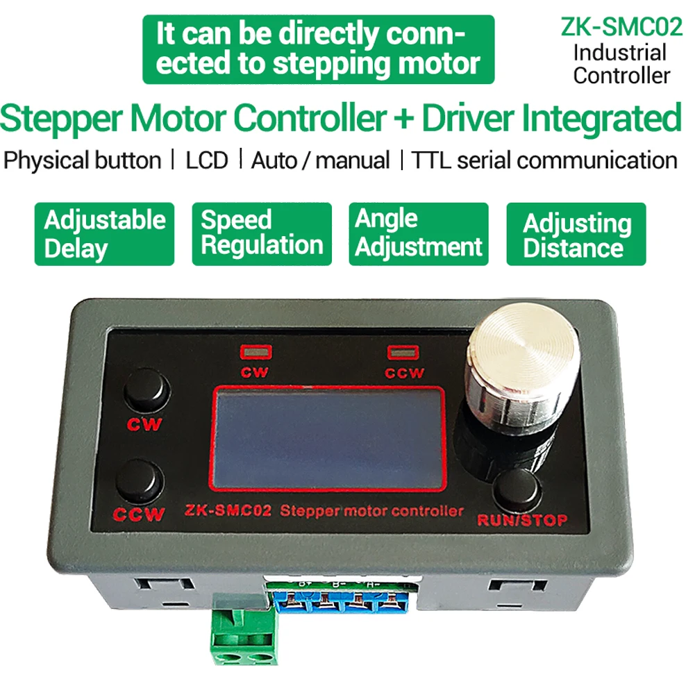 ZK-SMC01/SMC02 42 57 DC 5-30V Forward and Reverse Pulse Stepper Motor Controller Programmable PLC Serial Communication