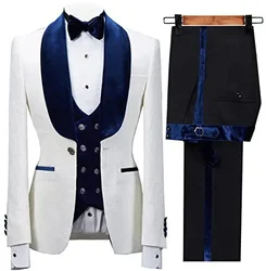 2023 New Business Fashion Casual Jacquard Men's Suit Classic Velvet Dress Trajes Elegante Para Hombres Costume Homme Ropa Hombre