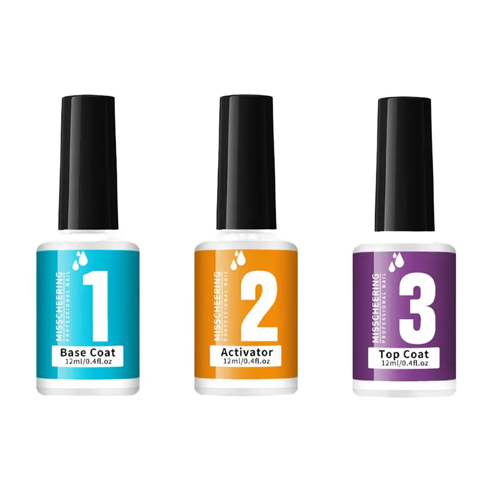12ML Transparent Top Base Coat Activator Gel Polish UV Sealer Long Lasting Soak Off Nail Art Varnish Use For Diping Powder T1J5
