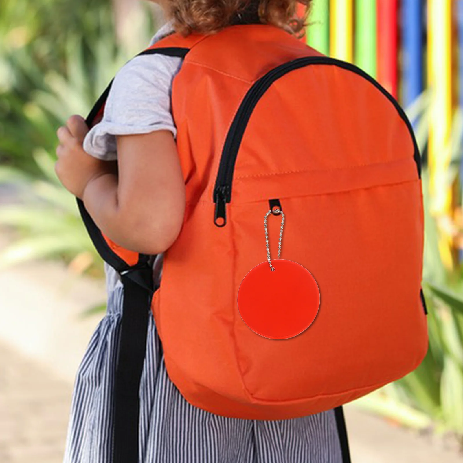 

24Pcs School Bag Reflective Pendant Keychain Dual-Sided Visibility Tag for Run Cycle Safety Reflector Accessory