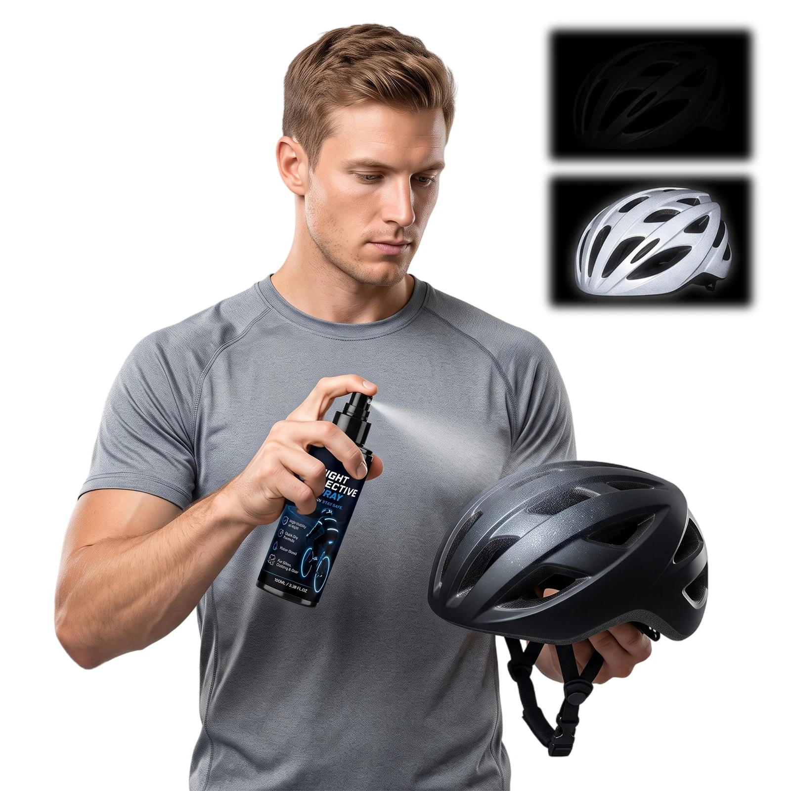 Road Safety Reflective Spray Paint 100ml Clear Weatherproof Coating Night Visibility Cycling Running Walking Driveway