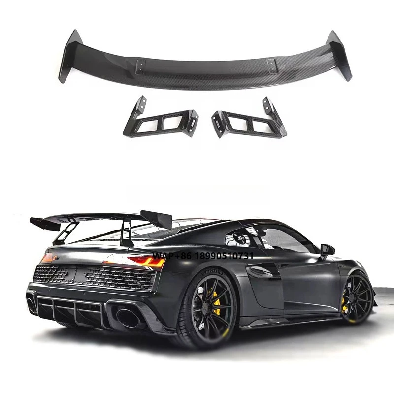 

Car Exterior Accessories for R8 Performance Style Dry Carbon Fiber High GT Rear Tail Spoiler Wing for R8 V10 2023