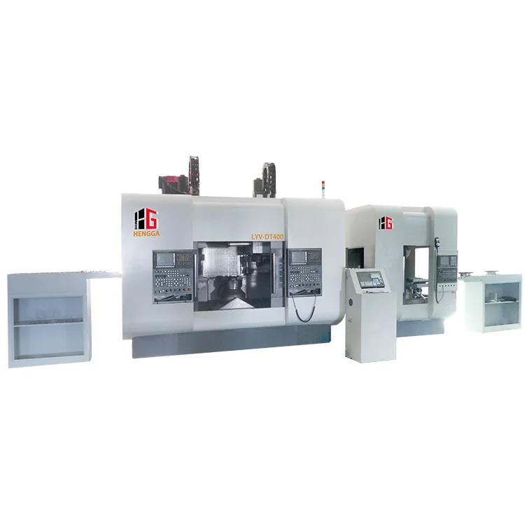 เครื่องกลึงแผ่นดิสก์เบรกแบบคว่ำรับประกันคุณภาพ Lyv-Dt400เฉพาะสำหรับ CNC แกนหมุนคู่