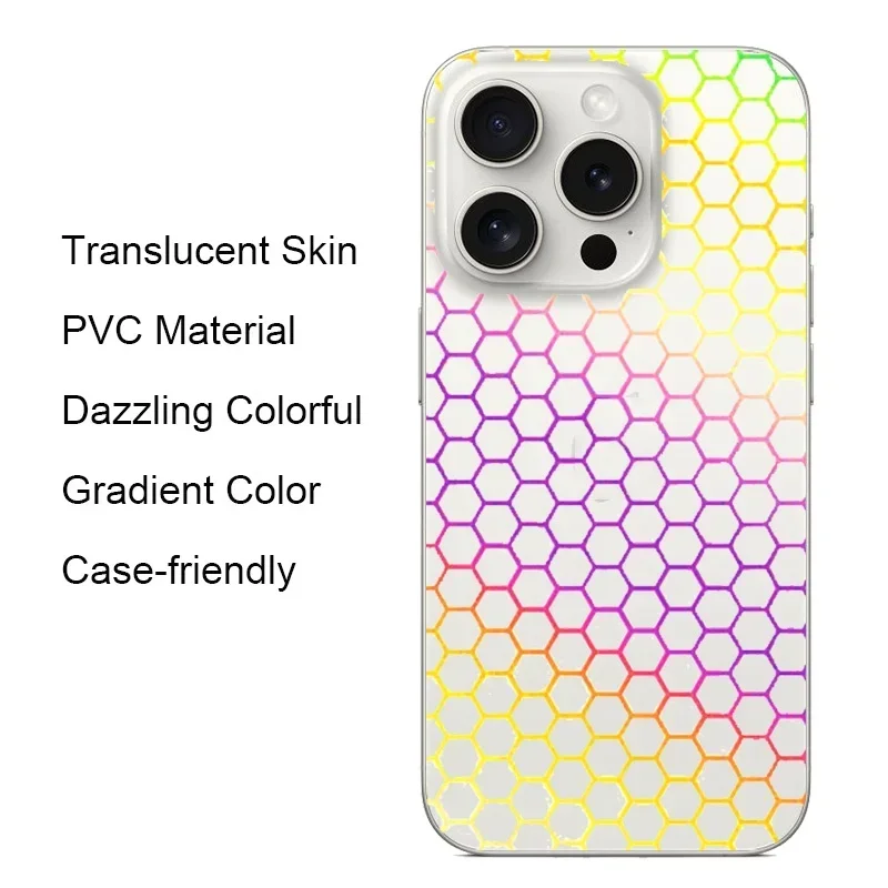 Transparent Skin for Samsung Galaxy S23 S22 S21 S20 S24 Ultra Note 20 10 Plus Dazzling Back Protector Gradient Aurora Sticker