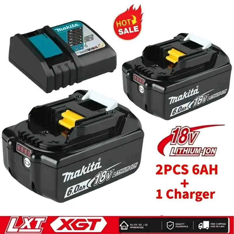 

Original Makita Battery 18V 6.0Ah/5.0Ah Rechargeable Battery, Replacing Makita BL1830BL1840BL1850BL1860B, Power Tool Battery
