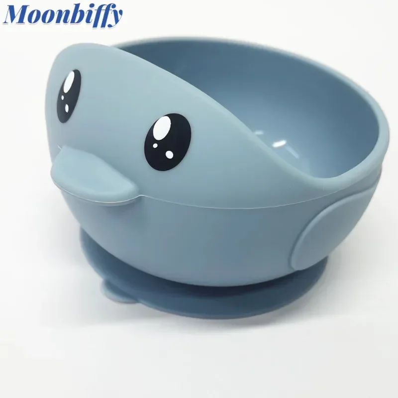 

Детские миски с милой уткой, пищевая силиконовая миска, нескользящая присоска, детская посуда, водонепроницаемая миска для кормления детей без BPA, посуда