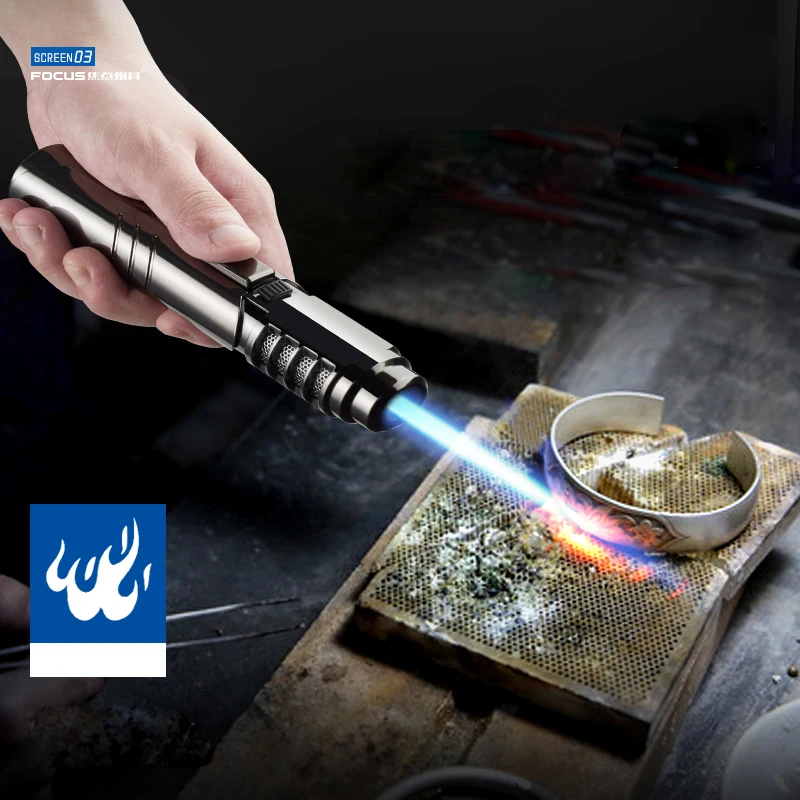 

Outdoor Camping Kitchen Baking BBQ Lighter Metal Turbine Jet Lighters Windproof Cigar Lighter Butane Gas Lighter Welding Gun