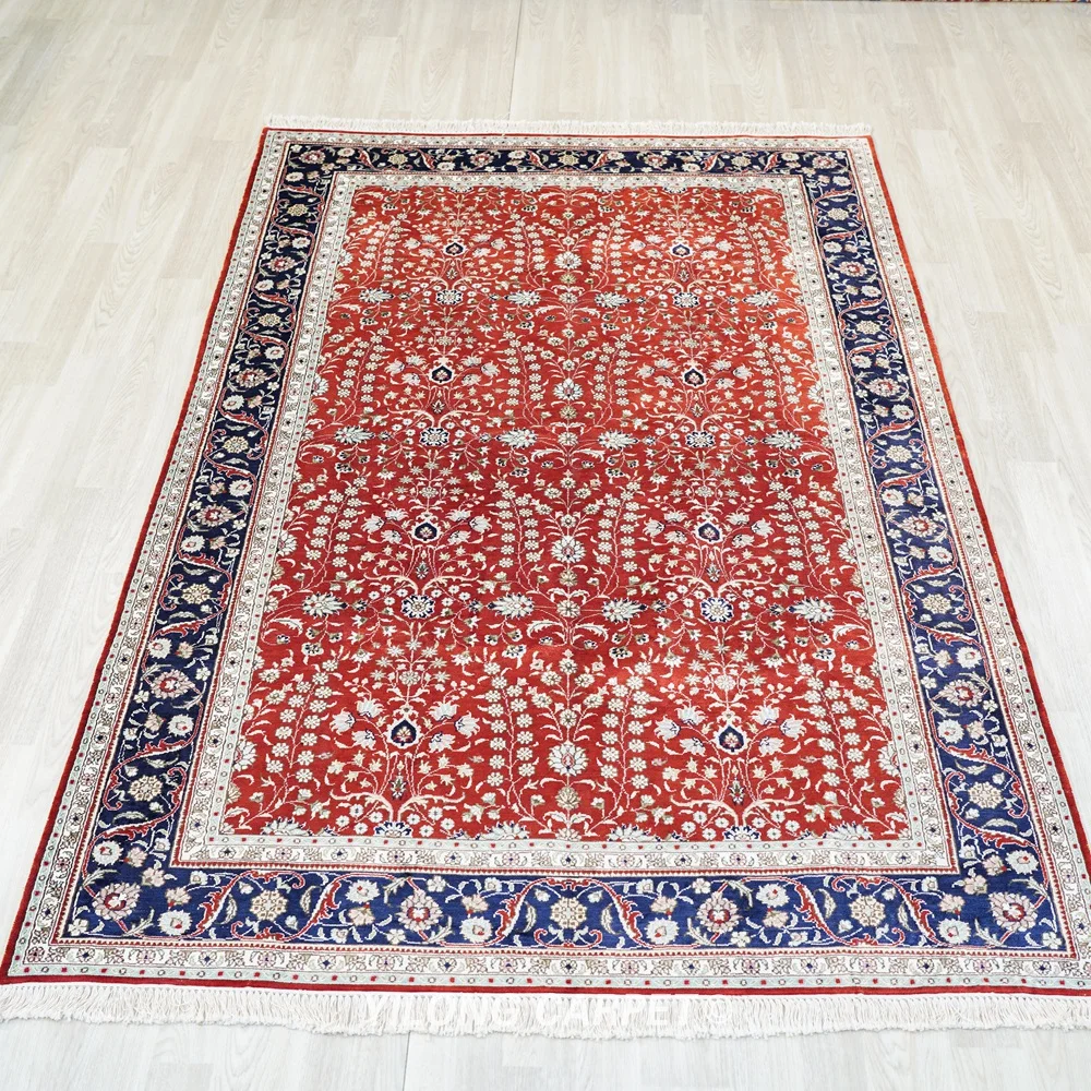 152x244cm Kashmiri Handmade Carpets Red Vantage Hand Knotted Wholesale Persian Rugs (SCJ23B)