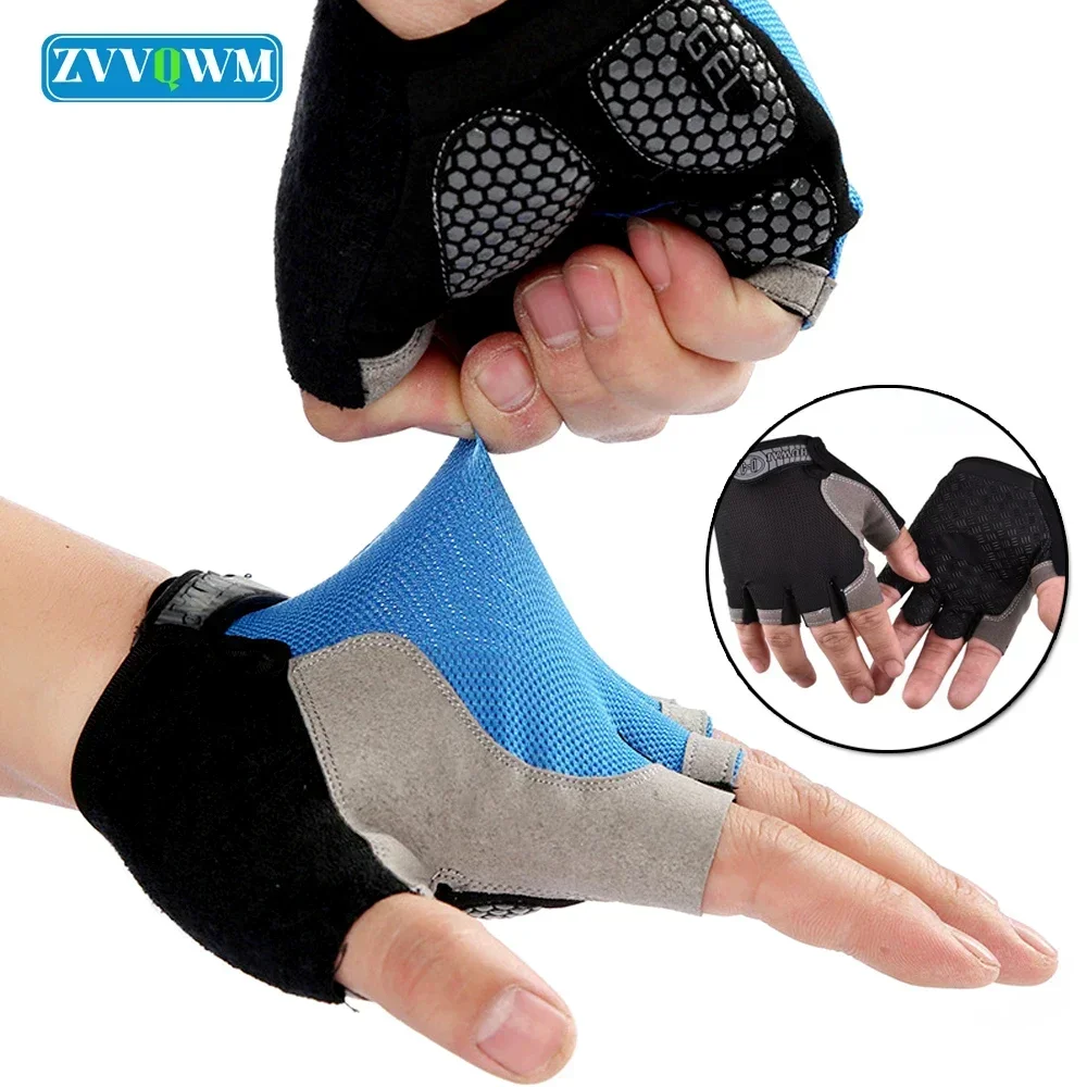 

1Pair No Slip Fingerless Gloves Workout Women Men Breatheable Cycling Half Gloves Gym Strength Training Gloves Weight Lifting