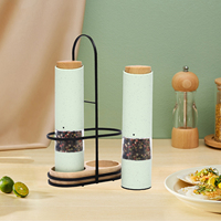 2pcs Electric Pepper Grinder Electric Flavoring Grinder Kitchen Black Pepper Grind Machine Salt Sesame Spice Automatic Grinding