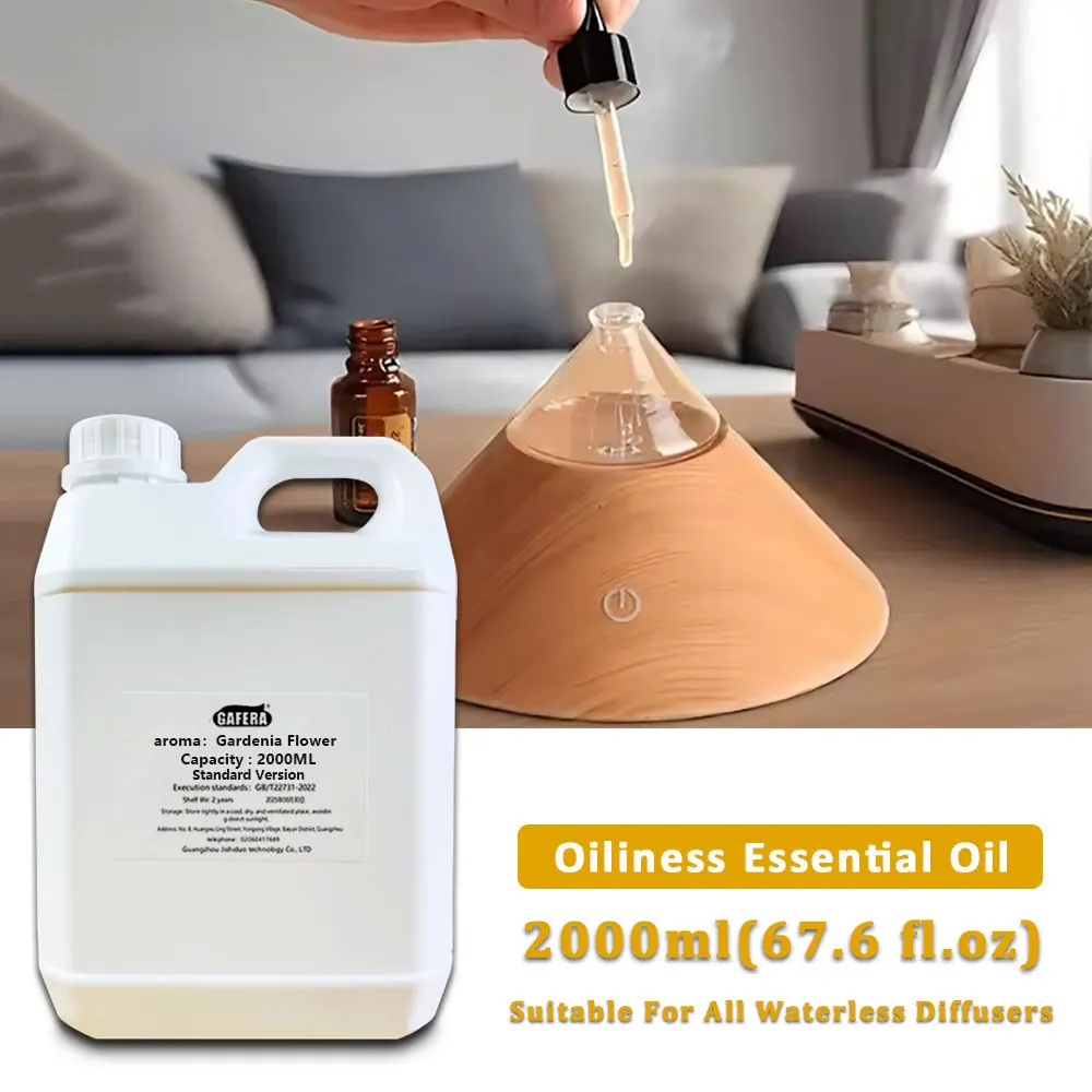GAFERA 2000ml(67.6 fl.oz) Gardenia Flower Hilton Essential Oil - For All Waterless Diffuser, Diffuser Replenish Aromatherapy Oil