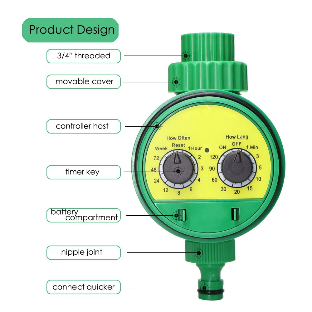 Temporizador De Rega De Jardim, controlador De Irrigação, aspersor automático mecânico, válvula programável, ferramentas de aspersão por gotejamento