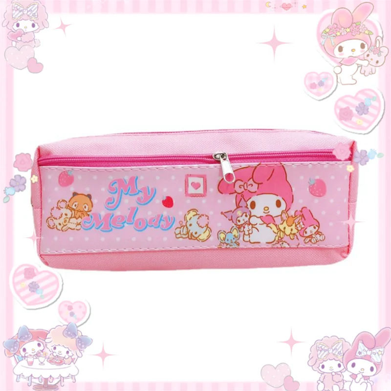 Zoete Kuromi Melody Anime Figuren Chikdren Speelgoed Cinnamoroll Tweedimensionale Anime Zak Cartoon Pompom Purin Etui Meisje Gift