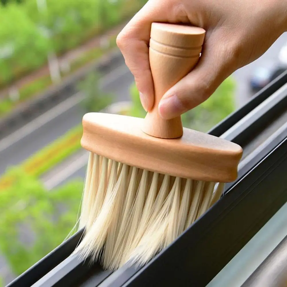 Cleaning Wooden Cleaning Brush Soft Bristles Multifunctional For Household Window Car Detail Dust Removal Cleaning Tools