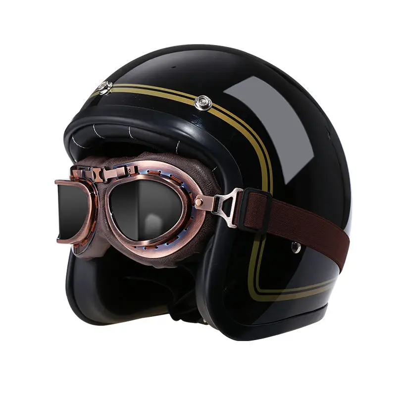 Neutral 3/4 vintage helmet can be used for cruising motorcycles, batteries, bicycles, ABS materials, lightweight and safe