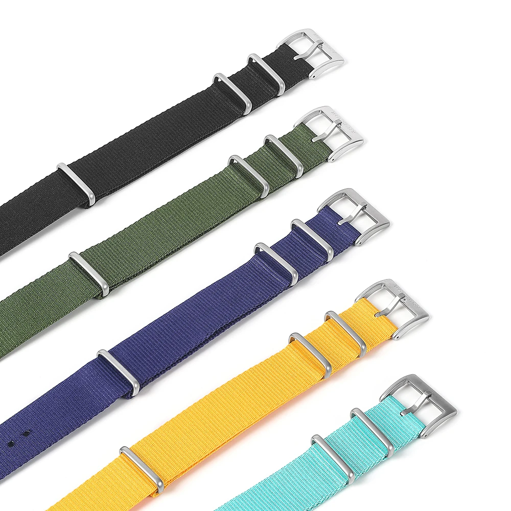 Boderry Seamless Nylon NATO Watch Strap 20 Mm Wide Adjustable Military Style for Men And Women