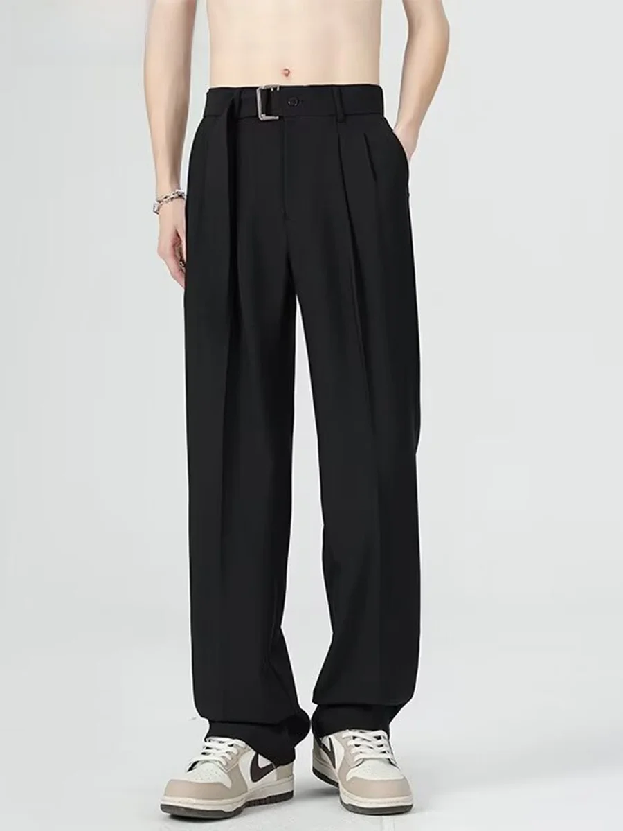 

NELY American Vibe Sle Men's Casual Pants Floor-Length Straight Leg Suit Pants Breathable Comfortable Faionable Summer