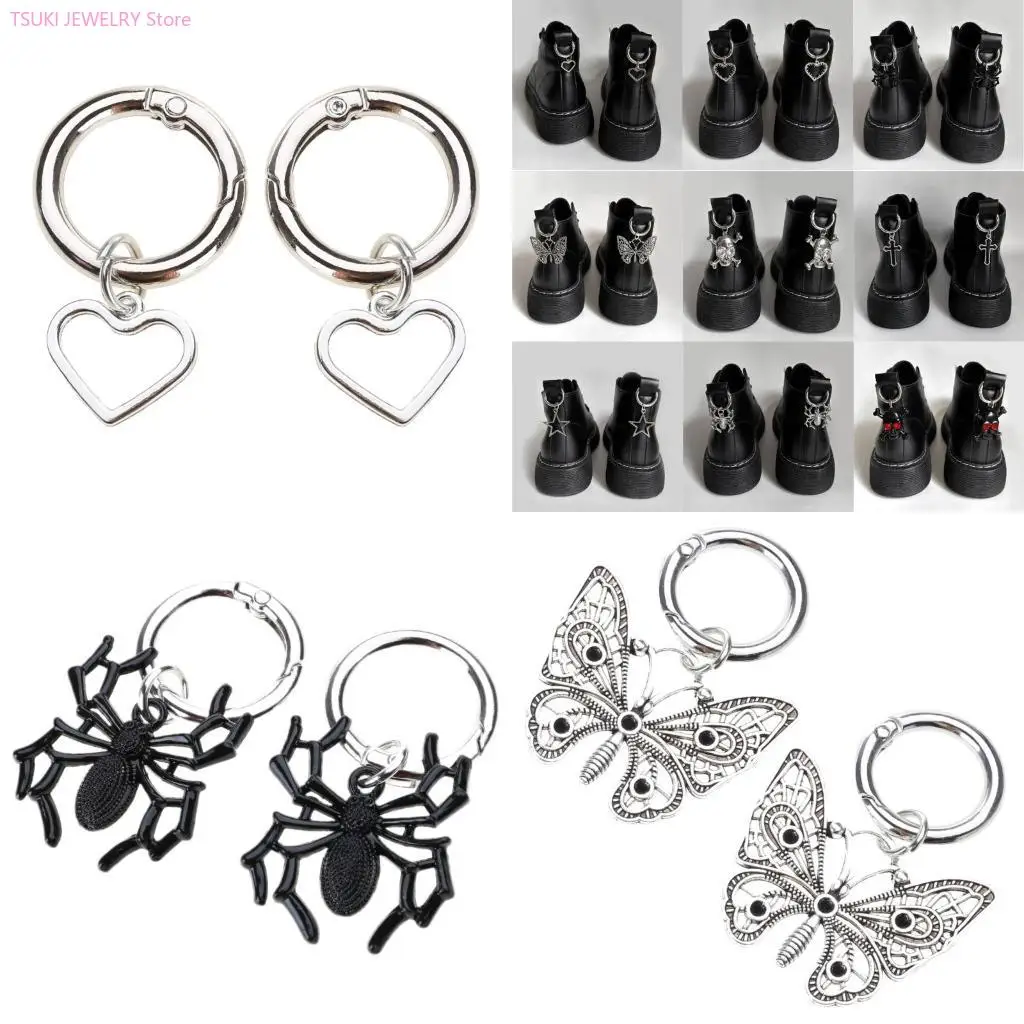 62KE Trendy Shoe Accessories Individualized Pendants Punk Inspired Ornaments