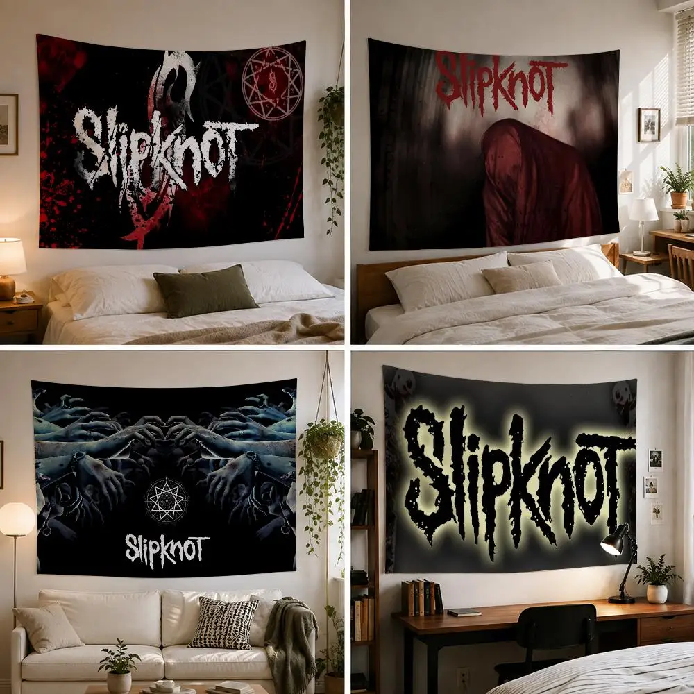 Rock S-Slipknot Band Tapestry Custom Living Bedroom Party Dormitory interior Wall bohemian Decoration Attached clip