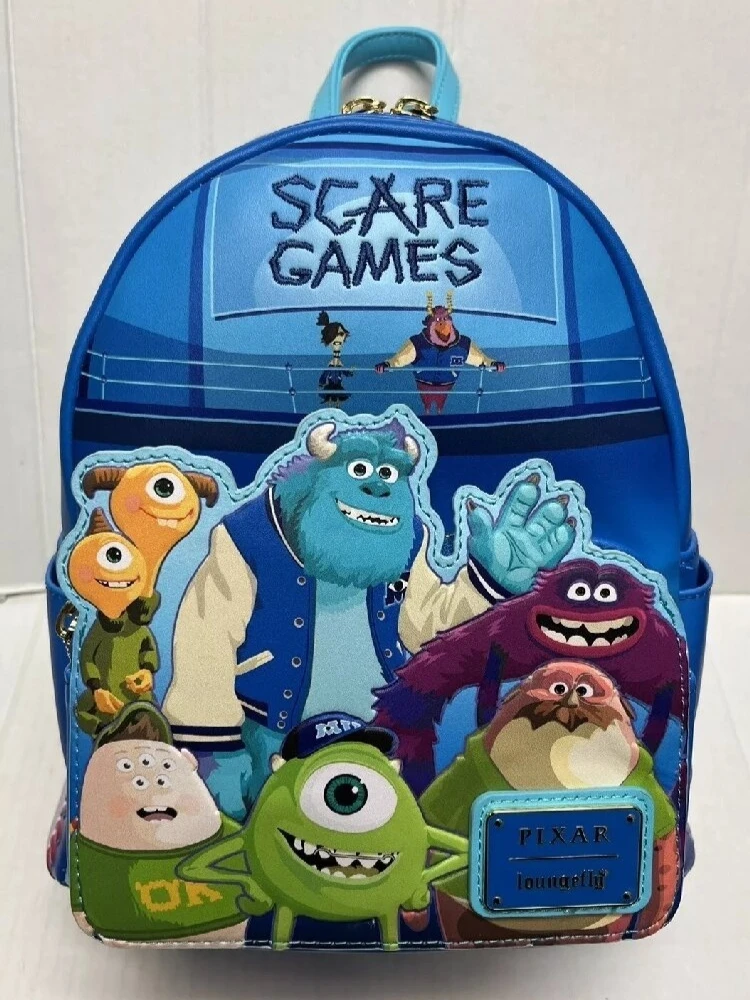 Spot Loungefly Pixar Monsters University Scare Game Faux Leather Mini Backpack Cartoon Casual Bag Halloween Cosplay Props Gifts