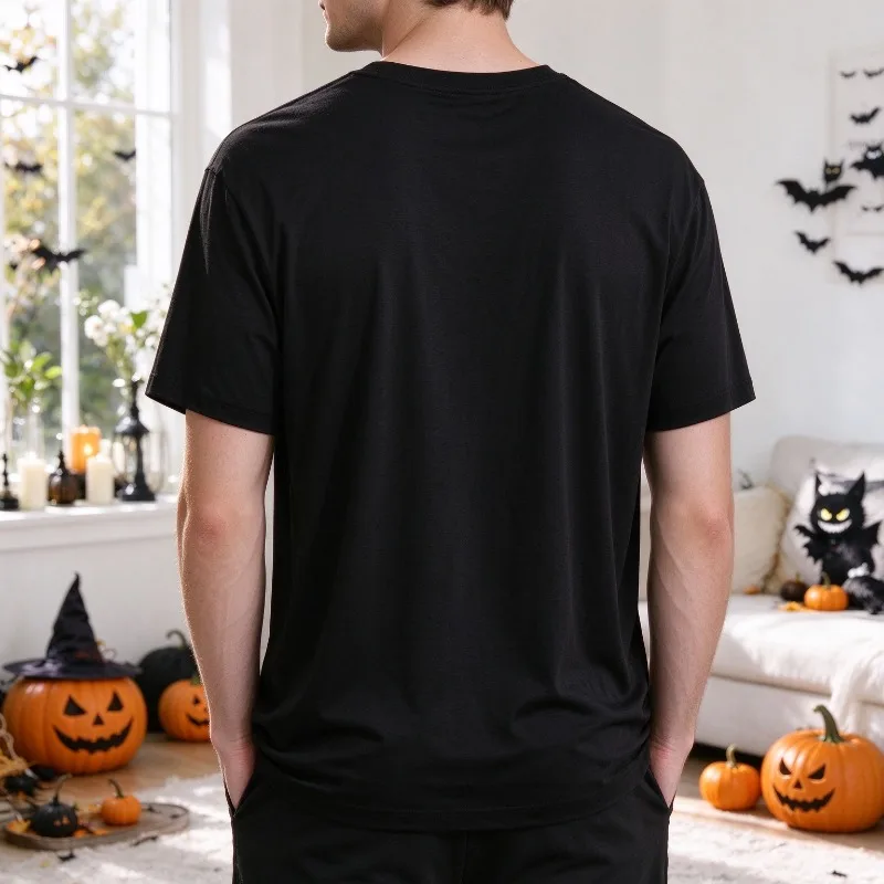 I'M TOO OLD FOR THIS SHEET T Shirt Men Funny Halloween Ghost Coffee Bats Graphic Print Soft Modal Crewneck Tee Fashion Top