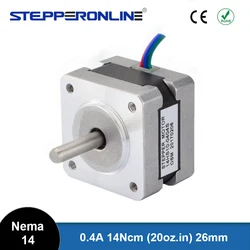 Nema 14 Stepper Motor 14Ncm (20oz.in) 1.8deg Bipolar 4-wires 2 Phase Stepper Motor 0.4A 35x35x26mm for DIY 3D Printer CNC XYZ