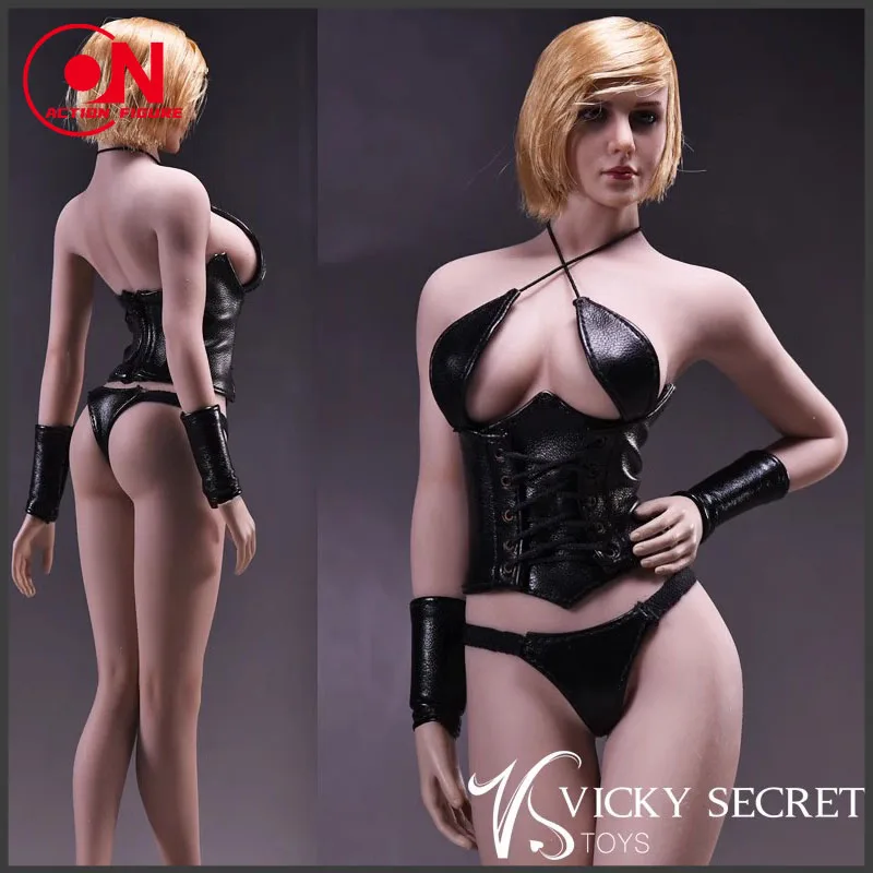 

VStoys 17XG07 1/6 Scale Sexy Leather Underwear Corset Clothes Set Model Fit 12" Female Soldier Action Figure Body Dolls