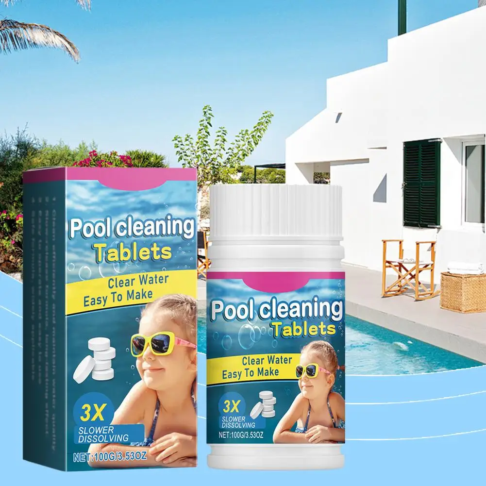 Multifunctional Chlorine Tablets Water Purifier Cleaner Algae Control Stain Removal Cleaner Cleaning Tablets For Swimming Pools