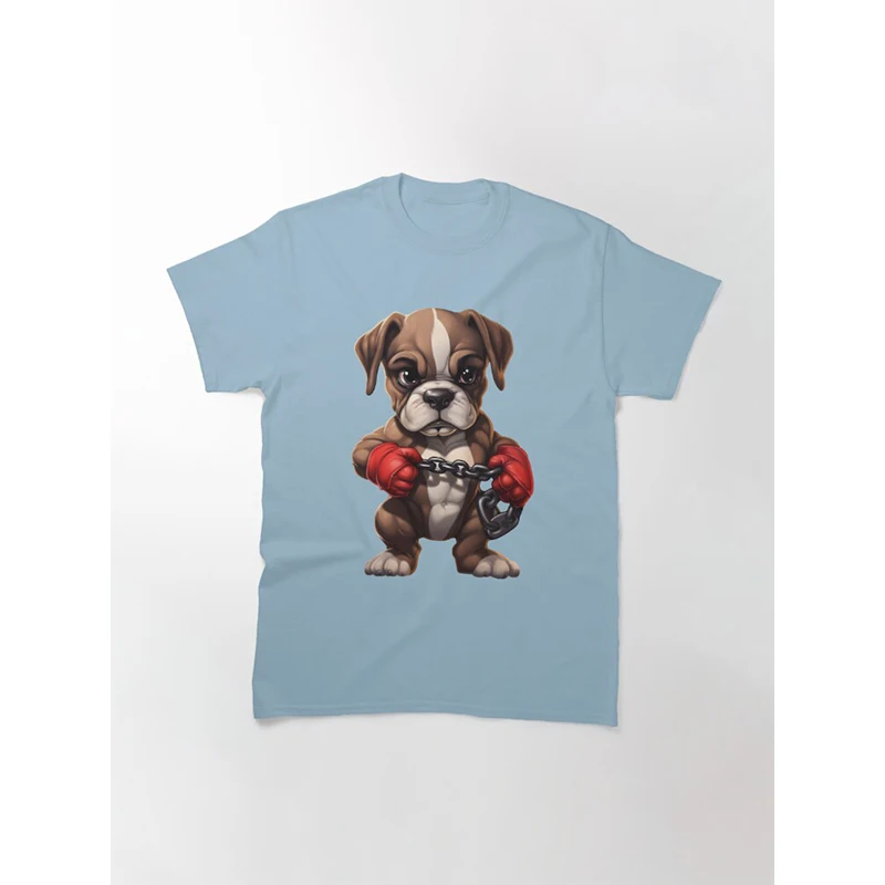 Fighter Boxer Puppy Cotton T-Shirts Dog Animal Print Men Women Streetwear Short Sleeve T Shirt Harajuku Unisex Tees Top Clothing