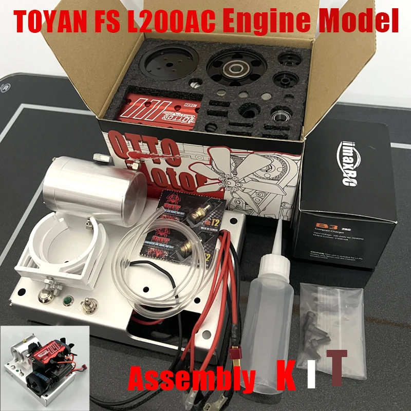 TOYAN FS L200AC Inline Twin Cylinder Nitro Four Stroke Air Cooled Engine DIY Engine Model Kit Toy