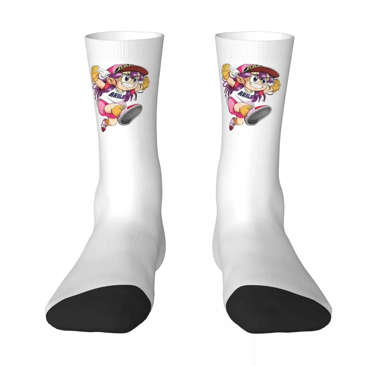 Winter Warm Harajuku Men's Women's Arale Running Socks Manga Anime Non-slip Crew Socks