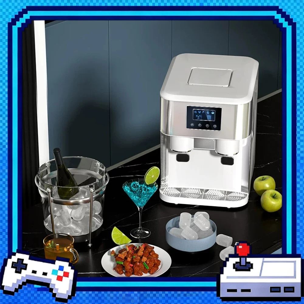 Nostalgia Electrics YH1591 Ice Machine Intelligent System Domestic Ice Maker Intelligent Cleaning Waterway Intelligent Detection