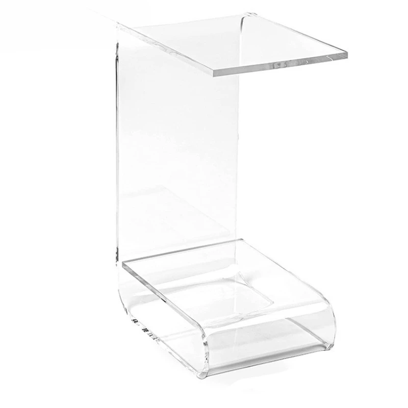 

Transparent simple bent plexiglass table, living room storage U-shaped edge table, acrylic coffee table