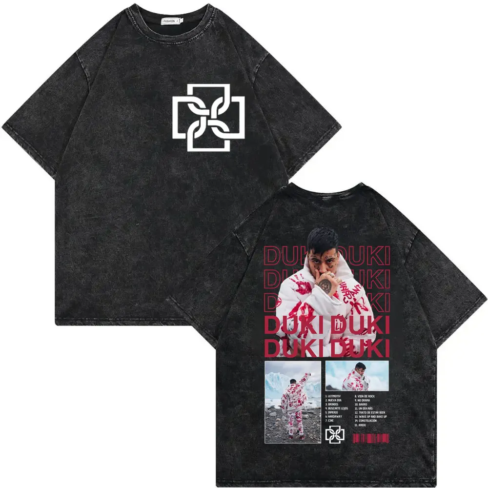 

Vintage Washed Rapper Duki Graphic T Shirts Harajuku Hip Hop Short Sleeve T-shirts Men Women Fashion Y2k Short Sleeve T-shirt