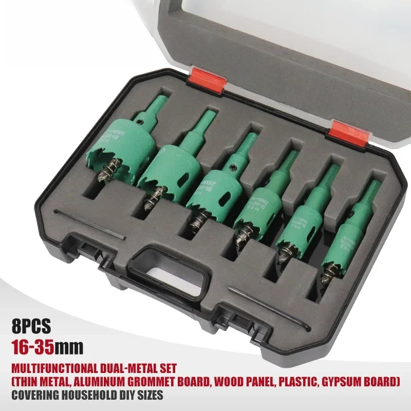 

6pcs16-35mm Wood Hole Saws Bi-Metal Drill Bit Cutter Carpentry Tools Wood Drilling Crown For Metal PVC Plastic Irontool parts