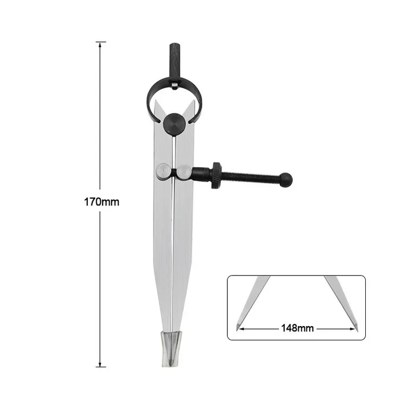 Adjustable Leather Compass Lockable Carbon Steel Divider Wing Creaser DIY Leathercraft Rotating Line Scribing Gauge Caliper Tool image 5