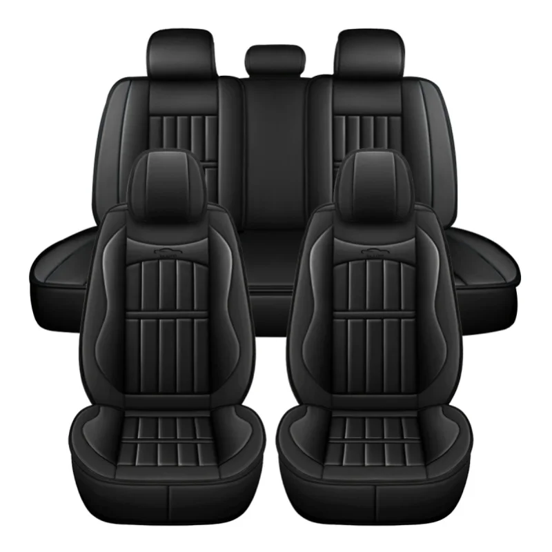 5-Sitzer Komplette Auto-PU-Leder-Sitzbezüge Vorne und Hinten Komfortables Design für Honda/Toyota/Peugeot/Ford/BMW Universal