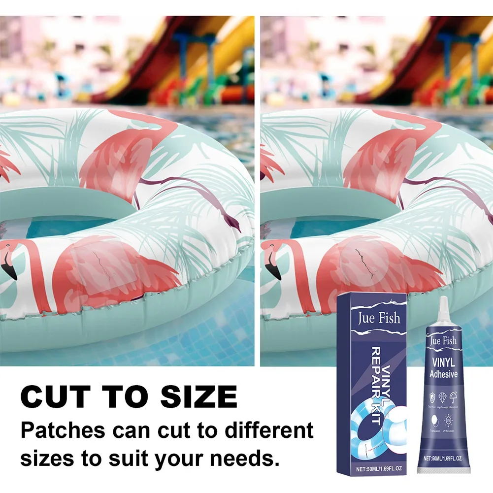 

Pool Liner Patch Repair Kit Transparent Air Mattress Patch Kit Heavy Duty Inflatable Repair Kit for Air Mattress Bounce House