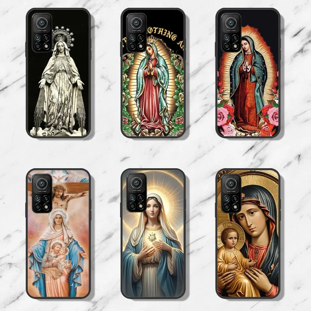 V-Virgin Mary and Christ Phone Case For Samsung Galaxy S21 S22 S23 S24 Ultra S20 Lite S30 Note Black Shell