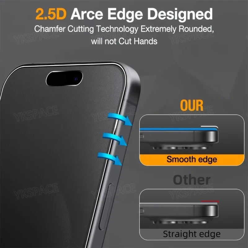 Matt 360 ° 4-Wege-Sichtschutz-Schutzglas für iPhone 18 17 Air 16 15 14 Plus 13 12 11 Pro XS MAX Mattierter Anti-Spy-Displayschutz – Detail 5