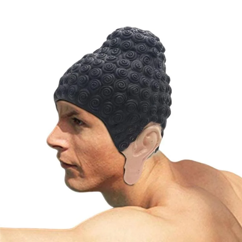Gorros de natación con forma de Buda TathaGata, antideslizantes, flexibles, de látex, para surfear, para hombre y mujer