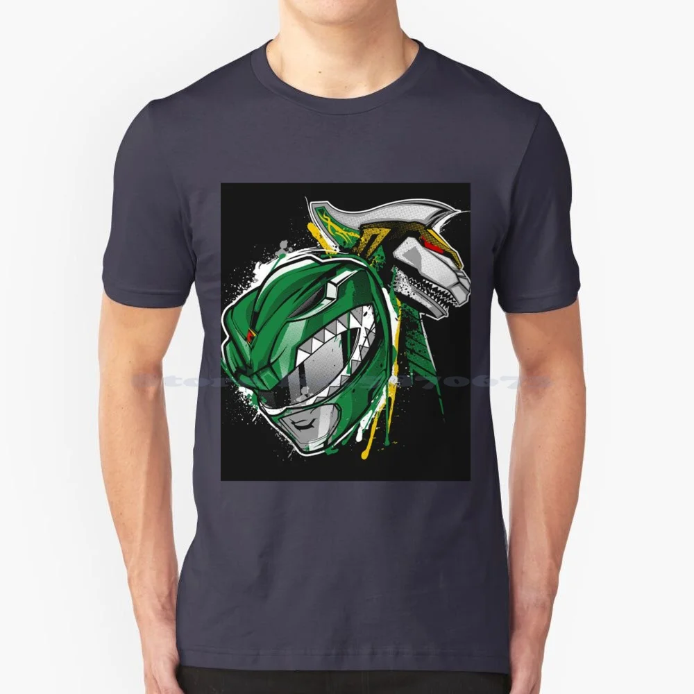 Green Ranger Dragon Zord T Shirt 100% Cotton Tee Dragon Zord Green Ranger Logo 90s Jason David Frank Oliver Kimberly Zack Trini