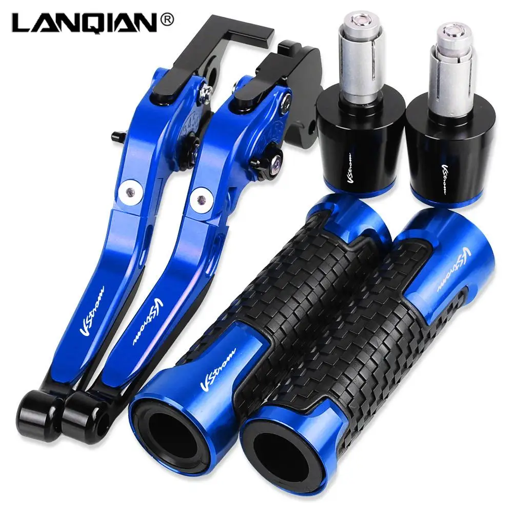 For SUZUKI DL650 V-STROM  2004 2005 2006 2007 2008 2009 2010 Brake Clutch Levers Non-slip Handlebar Handle Hand Grips Bar Ends