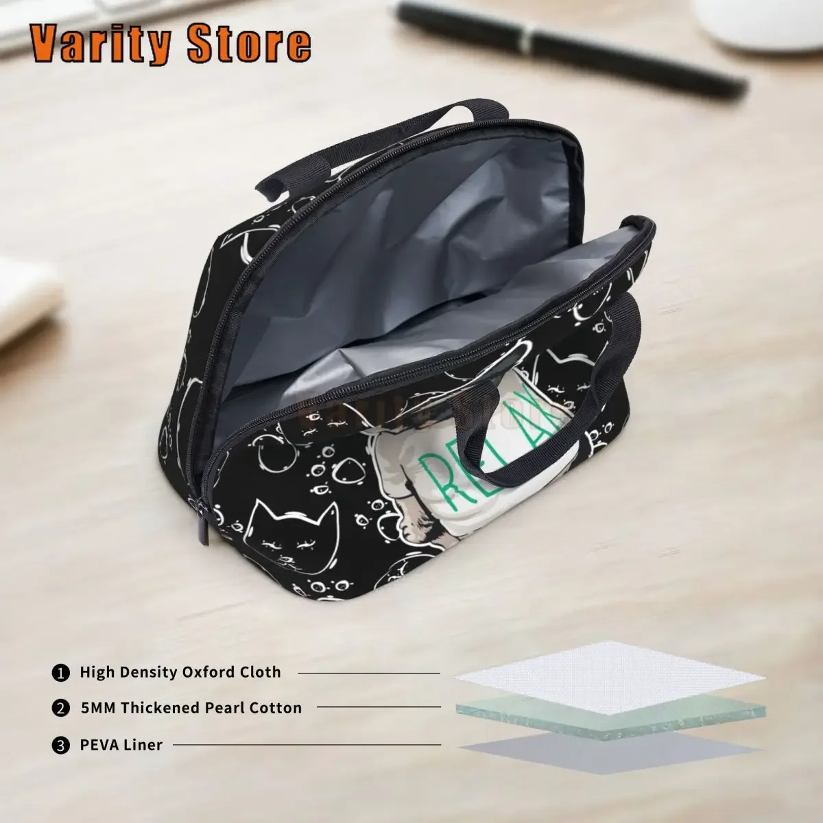 French bulldog Lunch Bag for Women Isothermal Travel Hand Pack Packaged Food Thermal Bags Thermo Pouch Kids Work Lunch Bag