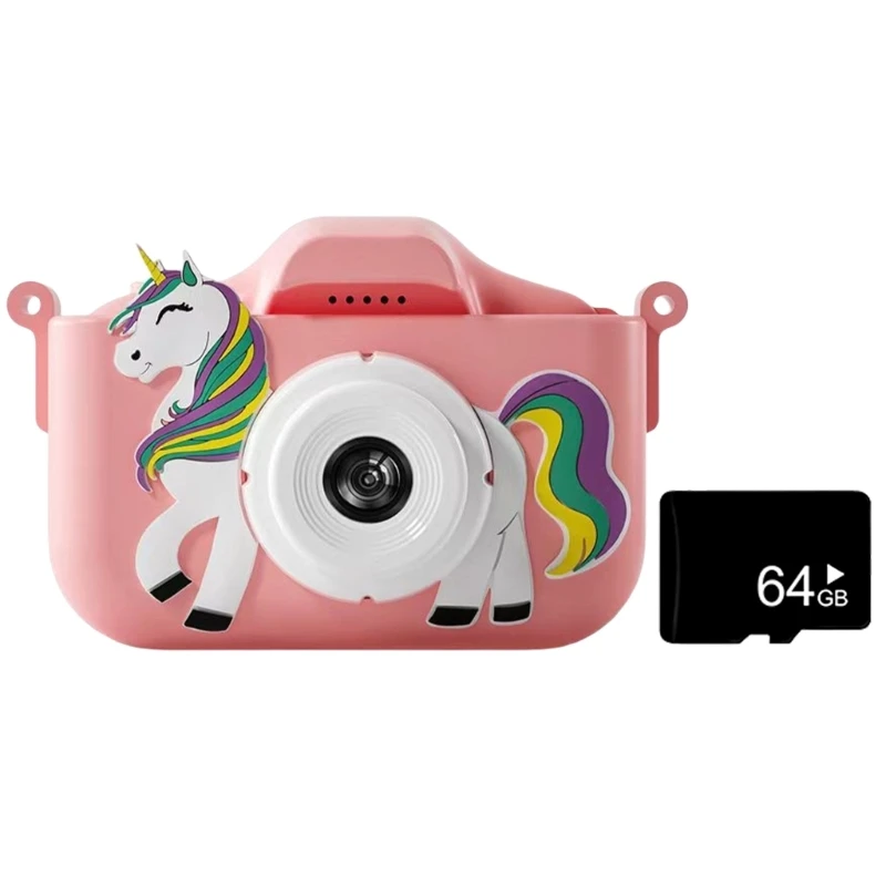 Fotocamera digitale per bambini a doppia lente per cartoni animati Videoregistratore ad definizione Fotocamera trasferibile